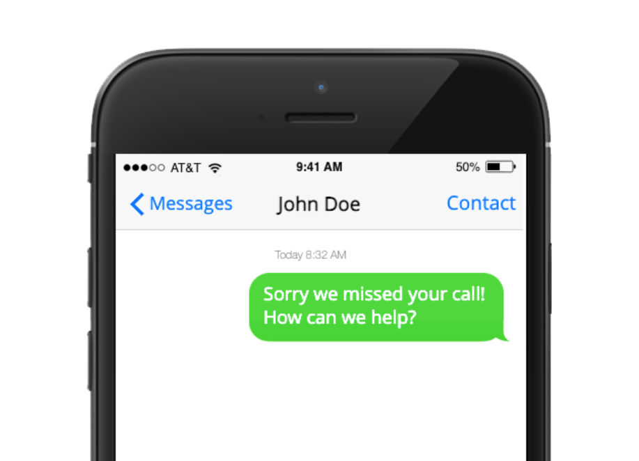 showing the missed call text back feature best for local businesses