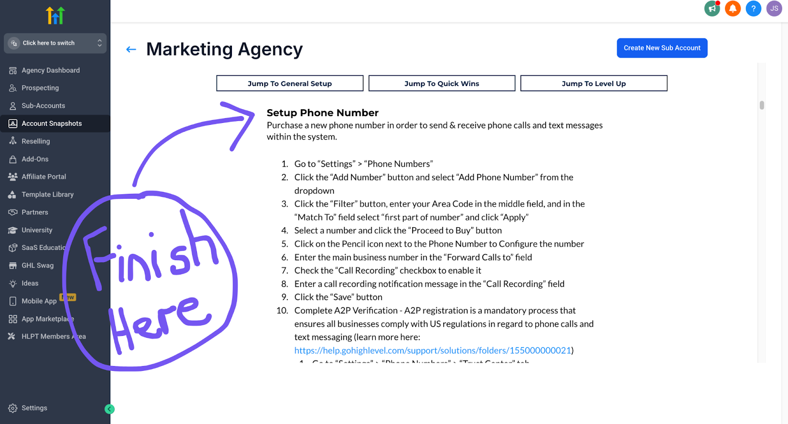 showing where to find gohighlevel marketing agency snapshot