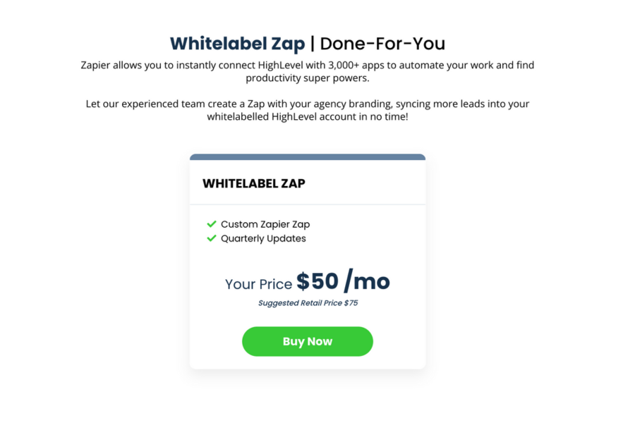 whitelabel mobile zap service monthly subscription